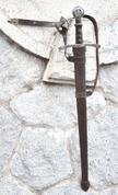 LEATHER SCABBARD FOR ONE HANDED SWORDS, FLEUR DE LIS - SCHWERTZUBEHÖR
