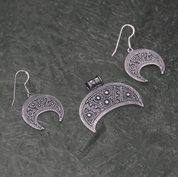 LUNULA, BIJOUX SLAVES, IXÈME SIÈCLE, RÉPLIQUE EN ARGENT, TYPE 6 - PENDENTIFS