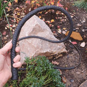 BRAIDED LEATHER COW WHIP, BLACK - KEYCHAINS, WHIPS, OTHER