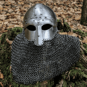 HJALMAR, WIKINGERHELM 2 MM, KETTENBRÜNNE,  GENIETET - VIKINGERHELME