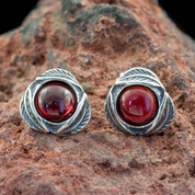 MOLLY, EARRINGS, GARNET, SILVER - EARRINGS WITH GEMSTONES, SILVER