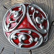 RED TRISKELION, BELT BUCKLE - CUSTOM MADE BELTS