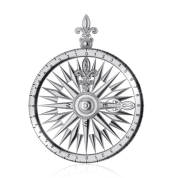 NAUTICAL COMPASS, SILVER PENDANT, AG 925 - NAUTISCHER SILBERSCHMUCK