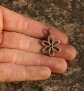 FLOWER, BRONZE PENDANT - PENDANTS, NECKLACES