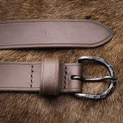 CEINTURE EN CUIR AVEC BOUCLE FORGÉE, SYSTÈME PERUNIKA - BUSHCRAFT