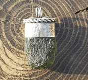 BOHEMIA, RAW MOLDAVITE PENDANT, STERLING SILVER - MOLDAVITE