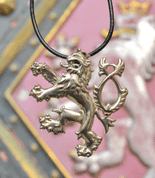DOUBLE-TAILED LION, SYMBOL OF BOHEMIA - BRONZE HISTORICAL JEWELS