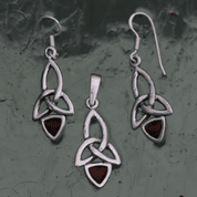 KIRA, SILVER PENDANT, GARNET - PENDANTS WITH GEMSTONES, SILVER