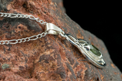 MAIA, PENDANT, FACETED MOLDAVITE, SILVER - MOLDAVITES, CZECH