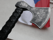 BOHEMIA - AXE, ETCHED WITH LEATHER - AXES, POLEWEAPONS