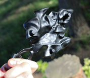 CANDLE HOLDER - LEAF, CAST IRON - CANDLESTICKS, FORGED CANDLE HOLDERS