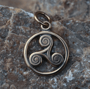 CELTIC TRISKELE, SMALL PENDANT, BRONZE - PENDANTS, NECKLACES