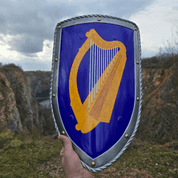 IRLAND, MEDIEVAL SHIELD - METALL, HANDGEFERTIGT - BEMALTE SCHILDE