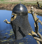 VIKING HELMET GJERMUNDBU WITH RIVETED AVENTAIL - VIKING AND NORMAN HELMETS