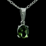 OVAL, MOLDAVITE ANHÄNGER, SILVER 925 - MOLDAVIT