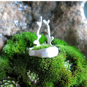 SMALL DEER, CUBIST RING, STERLING SILVER - RINGS