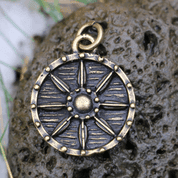 VIKING SHIELD, PENDANT, ZINC ANTIQUE BRASS - ALL PENDANTS, OUR PRODUCTION