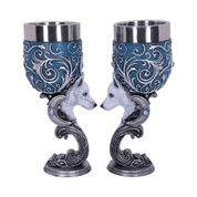 WILD AT HEART TWIN WOLF HEART SET OF TWO GOBLETS - MUGS, GOBLETS, SCARVES