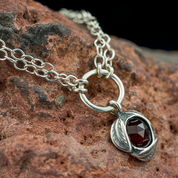 SYBILA, COLLIER, ARGENT STERLING, GARNET - COLLIERS