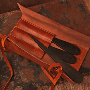 LEATHER CASE FOR THROWING KNIVES, BROWN - SHARP BLADES - THROWING KNIVES