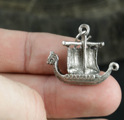 DRAKKAR, VIKING DRAGON BOAT, TIN PENDANT - VIKING PENDANTS