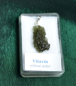 RAW MOLDAVITE PENDANT, AG 925 - MOLDAVITES, CZECH