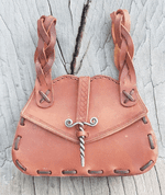 LEATHER BELT BAG WITH METAL PIN, BROWN - AUMÔNIÈRES, SACS ET BOURSES