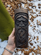 THOR, CARVED WOODEN FIGURINE - VIKING, SLAVIC, MEDIEVAL STATUES