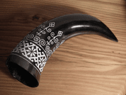 ENGRAVED HORN WITH STARS, 0.2 L - DRINKING HORNS