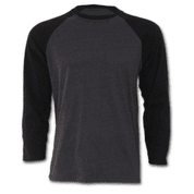 URBAN FASHION - RAGLAN CONTRAST LONGSLEEVE BLACK CHARCOAL - MEN'S T-SHIRTS, SPIRAL DIRECT