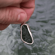 LIBRA MOLDAVITE, SILVER PENDANT AG 925 - MOLDAVITES, CZECH