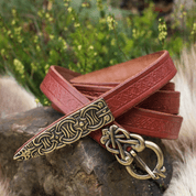 BORRE VIKING BELT EMBOSSED BROWN - BELTS