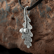 FEUILLE DE CHÊNE, PENDENTIF EN ARGENT STERLING - PENDENTIFS