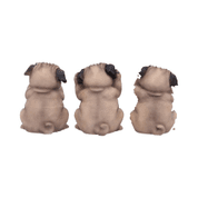 THREE WISE PUGS 8.5CM - FIGURES, LAMPS
