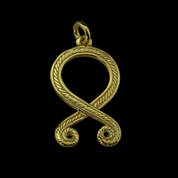 TROLL CROSS, ODAL RUNE, PENDANT, 14K GOLD - SCHMUCK AUS GOLD