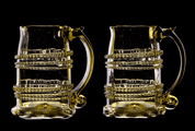 BEER GLASS, HALFLITER, HISTORICAL GLASS, SET OF 2 - RÉPLIQUES HISTORIQUES DE VERRE