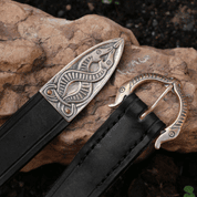 VIKING CEINTURE, BORRE BÊTE, CUIR BRONZE NOIR - CEINTURES EN CUIR