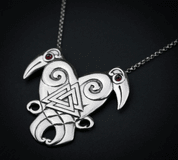 HEART OF THE NORTH, HUGIN AND MUNIN, SILVER VIKING NECKLACE - PENDANTS - HISTORICAL JEWELRY