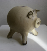 PIG CERAMIC MONEY BOX - TRADITIONAL CZECH CERAMICS