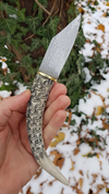 HAUKUR, FORGED KNIFE - SEAX, DAMASCUS STEEL - DAMASCUS STEEL KNIVES