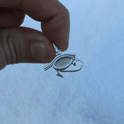 OEIL D'HORUS, ARGENT ET MOLDAVITE - PENDENTIFS