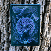 HUGINN AND MUNINN ENAMEL SIGN - GEWEIHMÖBEL, LAMPEN