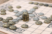 HNEFATAFL - JEU DE SOCIÉTÉ VIKING, CUIR ET PIERRES - VIKING - PLATEAU DE JEU