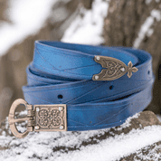 BLEU ROI, CEINTURE EN CUIR MÉDIÉVALE - CEINTURES EN CUIR