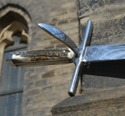 LANGMESSER WITH ANTLER - FALCHION, SCHOTTLAND, ANDERE SCHWERTER