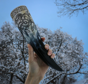 HUGINN AND MUNINN, VENDEL DRINKING HORN - DRINKING HORNS