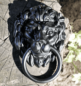 LION, MEDIEVAL DOOR KNOCKER - ANTLER FURNITURE, LAMPS