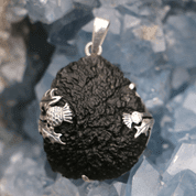 ALBA THISTLE - MOLDAVITE, SILVER PENDANT AG 925 - MOLDAVITES, CZECH