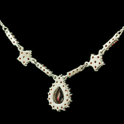 WICK, GARNET, CZECH JEWEL, NECKLACE - GARNET JEWELRY - CZECH MADE