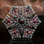 GOTHICA, GARNET, CZECH JEWEL, STERLING SILVER - BROOCHES AND BUCKLES